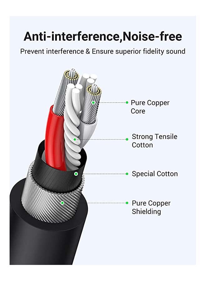 يو جرين كابل XLR بطول 1 متر وميكروفون XLR ذكر إلى أنثى سلك تمديد XLR جاك موسع لنظام PA ومسجل ومسجل الصوت ونظام مكبر الصوت أو التسجيل الاحترافي - Image 5
